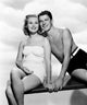 Vintage photo print of The Girl From Jones Beach featuring Virginia Mayo and Ronald Reagan.