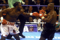 Boxing match photo print featuring Mike Tyson and Lennox Lewis