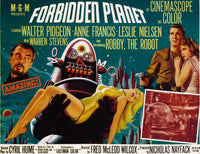 Forbidden Planet Movie Poster Print featuring Walter Pidgeon, Anne Francis, and Leslie Nielsen from the 1956 film.