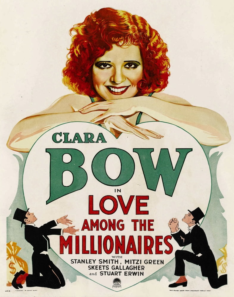Love Among the Millionaires movie poster print featuring Clara Bow, 1930, available in multiple sizes.