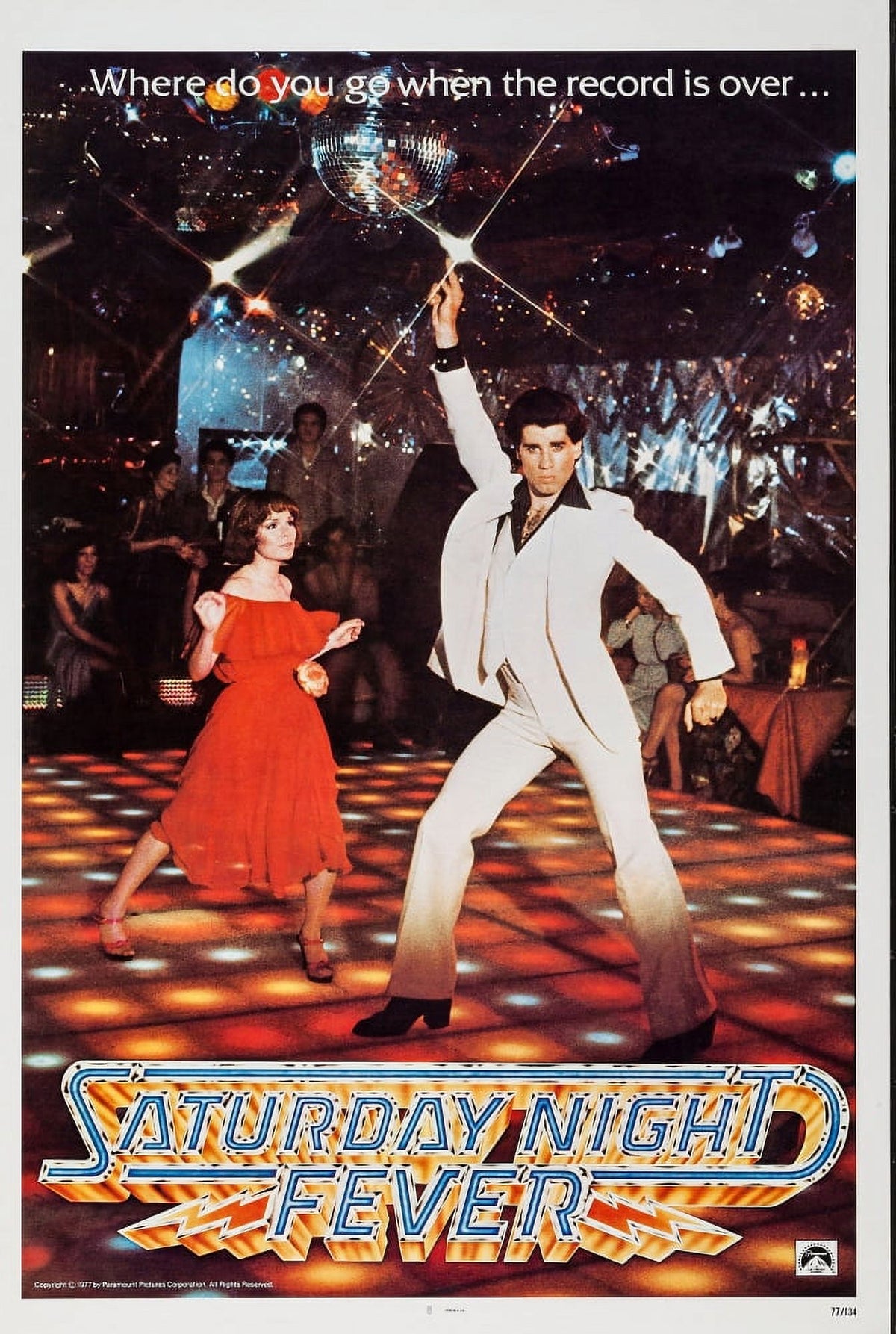Saturday Night Fever Movie Poster featuring John Travolta and Karen Lynn Gorney (11x17)