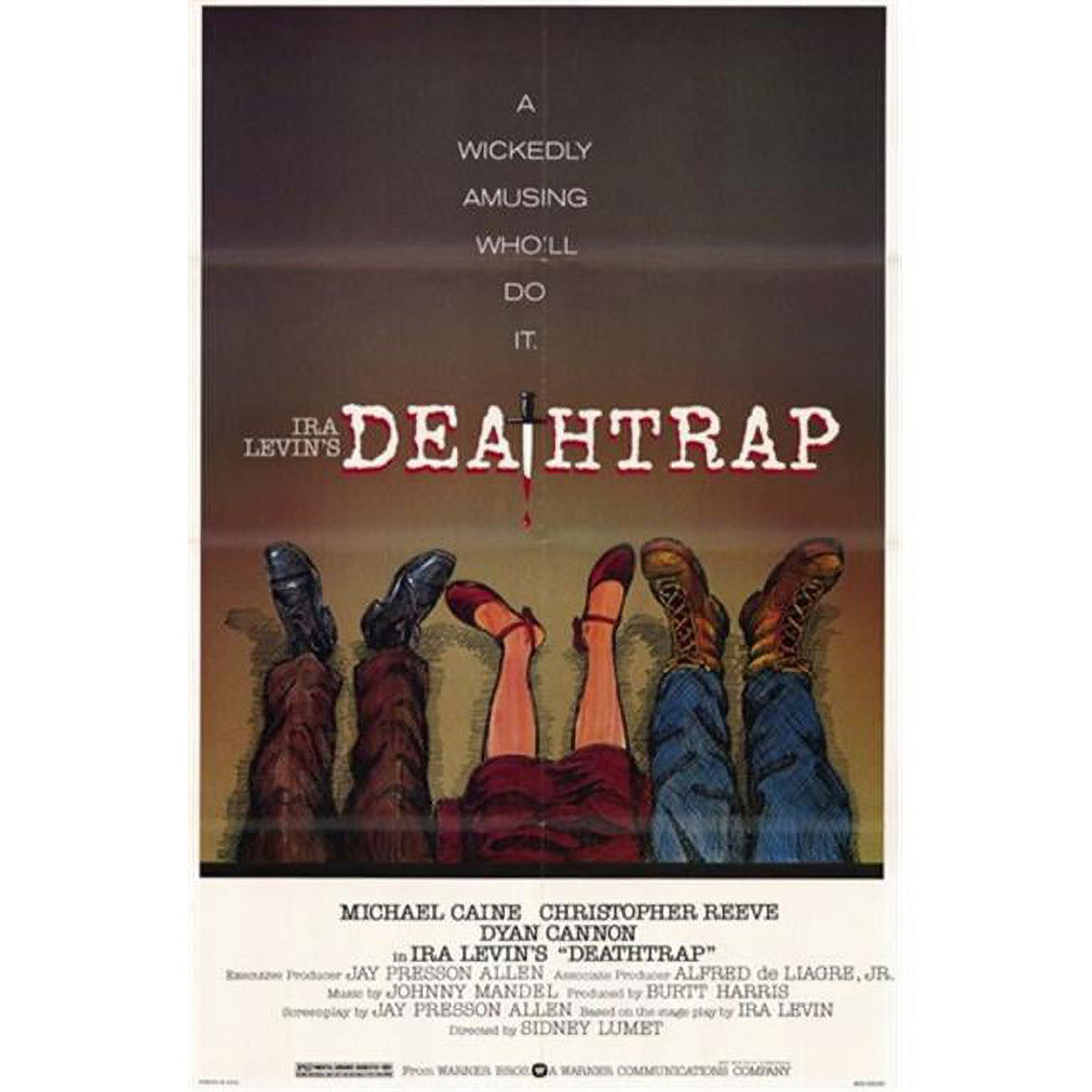 Deathtrap movie poster 11x17 inch print showcasing cinematic suspense.