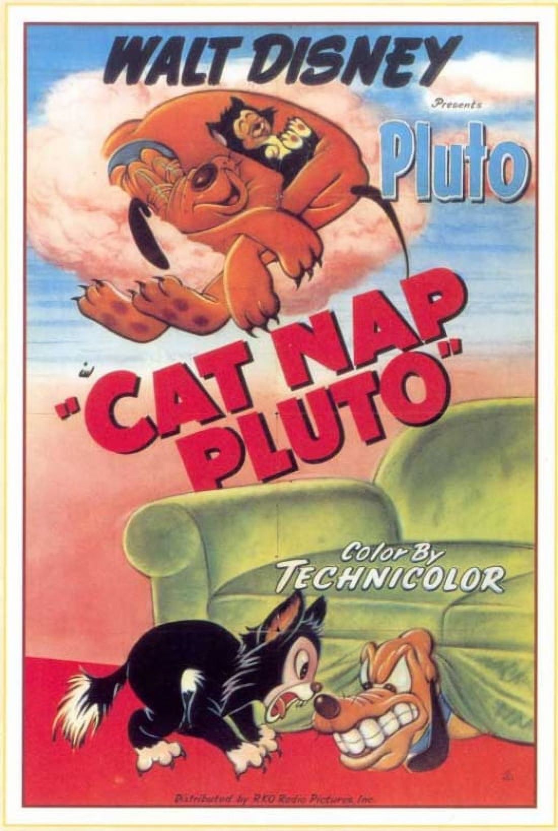 Cat Nap Pluto Movie Poster 11x17 featuring Pluto napping