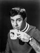 Jerry Lewis drinking coffee photo print capturing vintage Hollywood charm