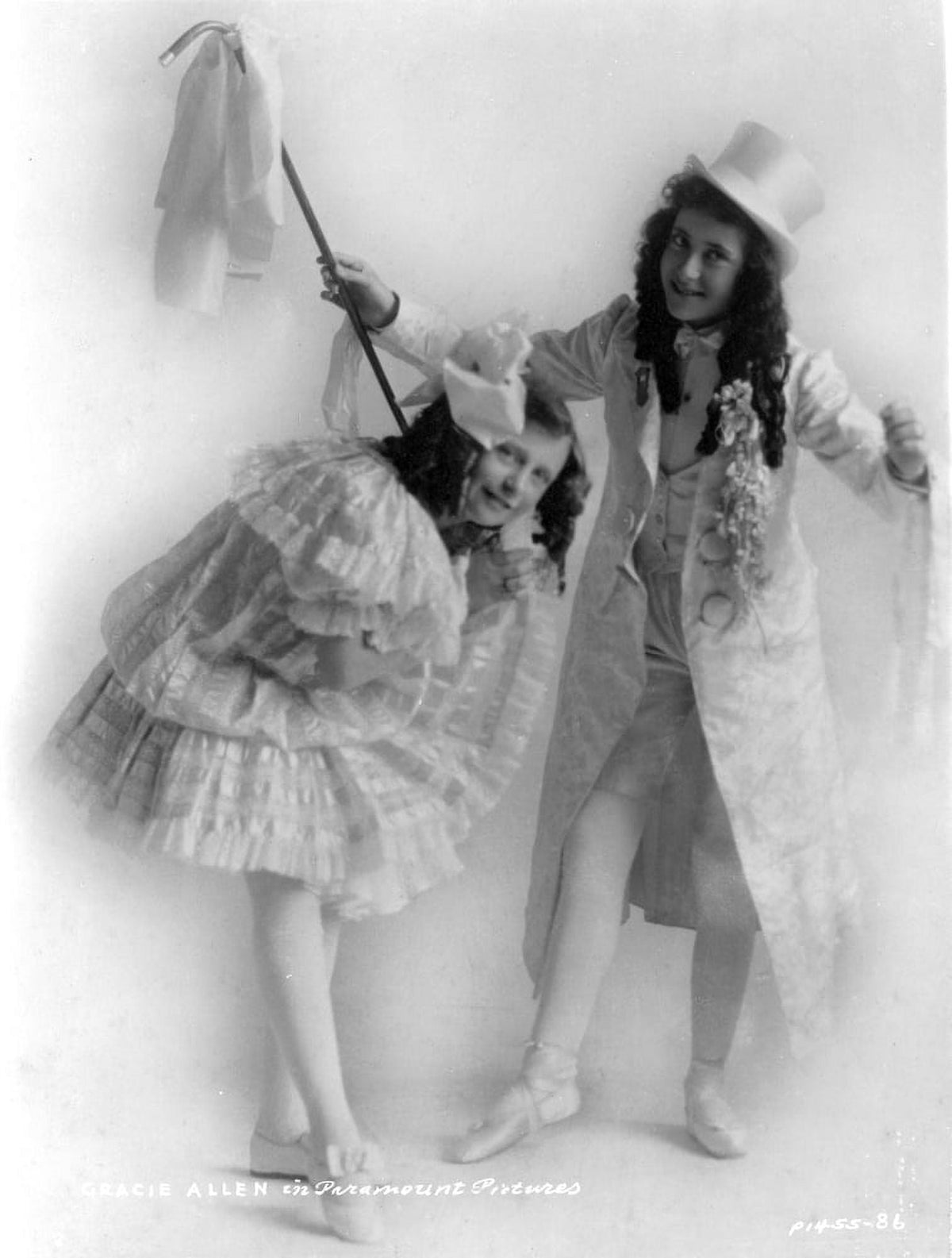 Gracie Allen posing with another woman vintage photo print.