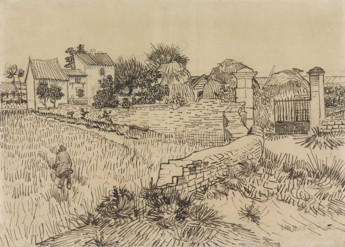 Farm in Provence poster print by Vincent Van Gogh, 24 x 18 inches.
