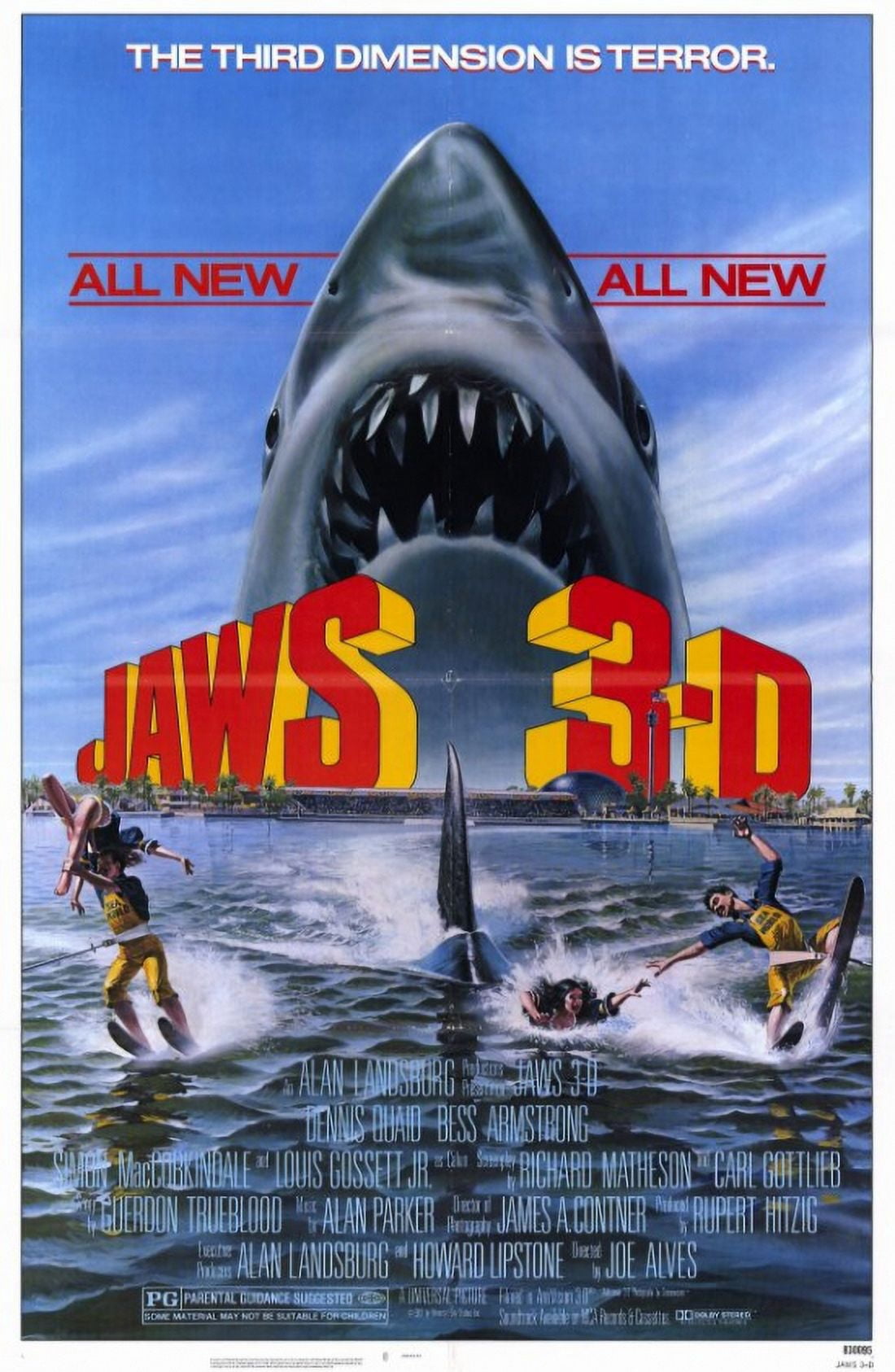 Jaws 3 movie poster 11x17 print showcasing classic shark thriller.