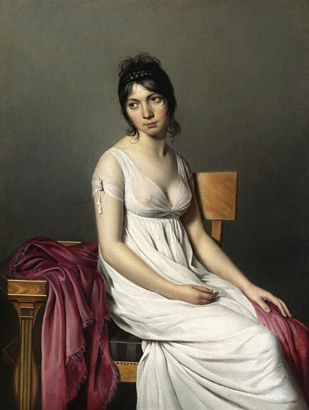 Portrait of a Young Woman in White art print by Jacques Louis David