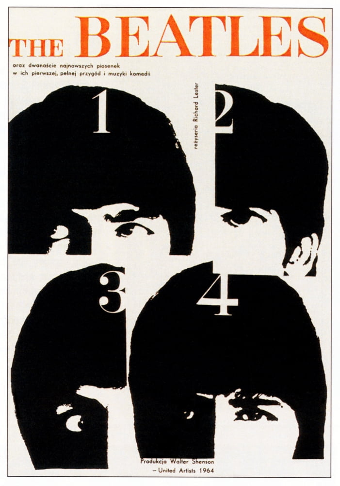 A Hard Day's Night Movie Poster Masterprint featuring iconic Beatles imagery.