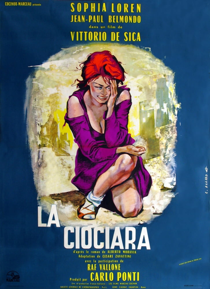 Two Women movie poster featuring Sophia Loren from the 1960 film La Ciociara.