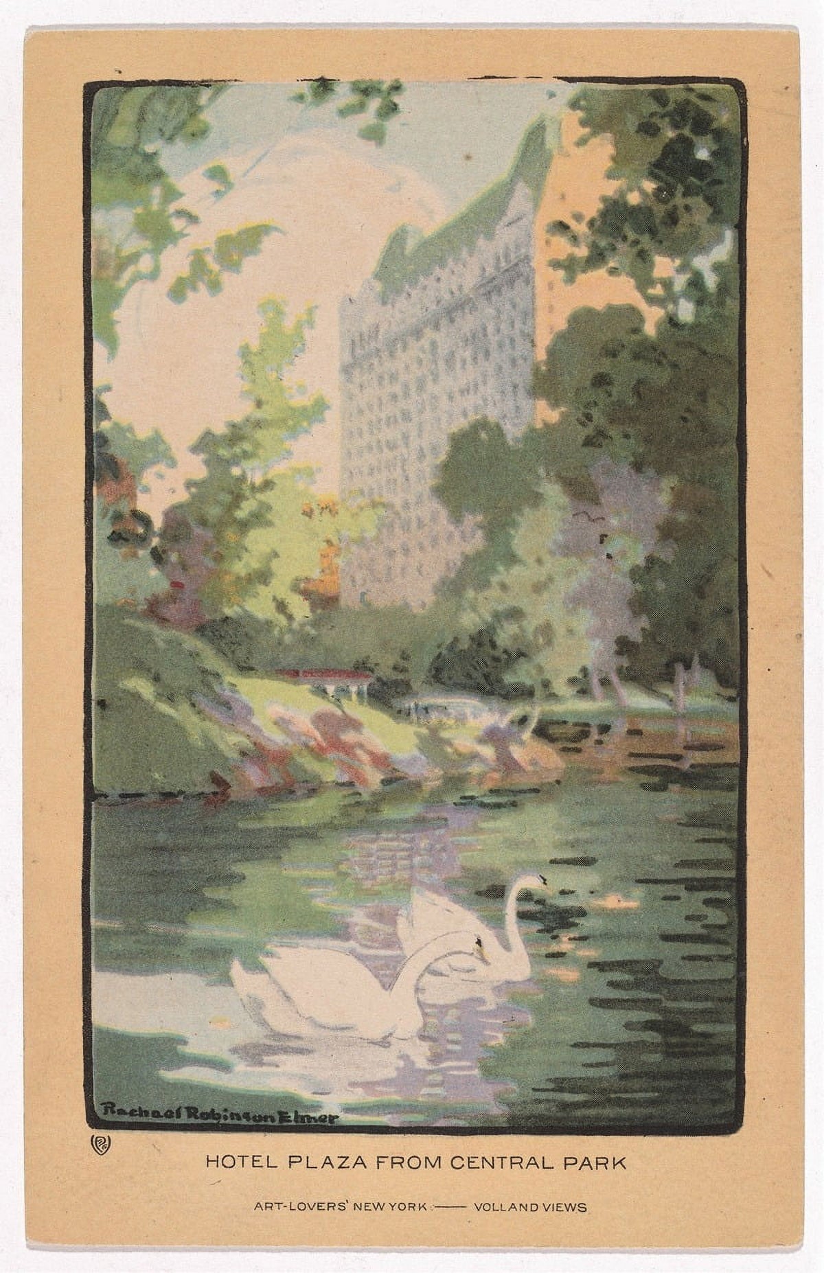 Hotel Plaza from Central Park (1914) art print by Rachael Robinson Elmer