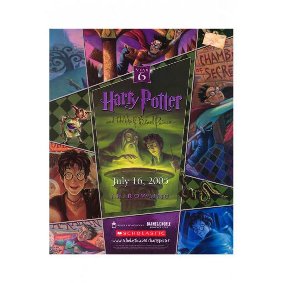Harry Potter and the Half-Blood Prince movie poster print featuring vibrant colors and details.