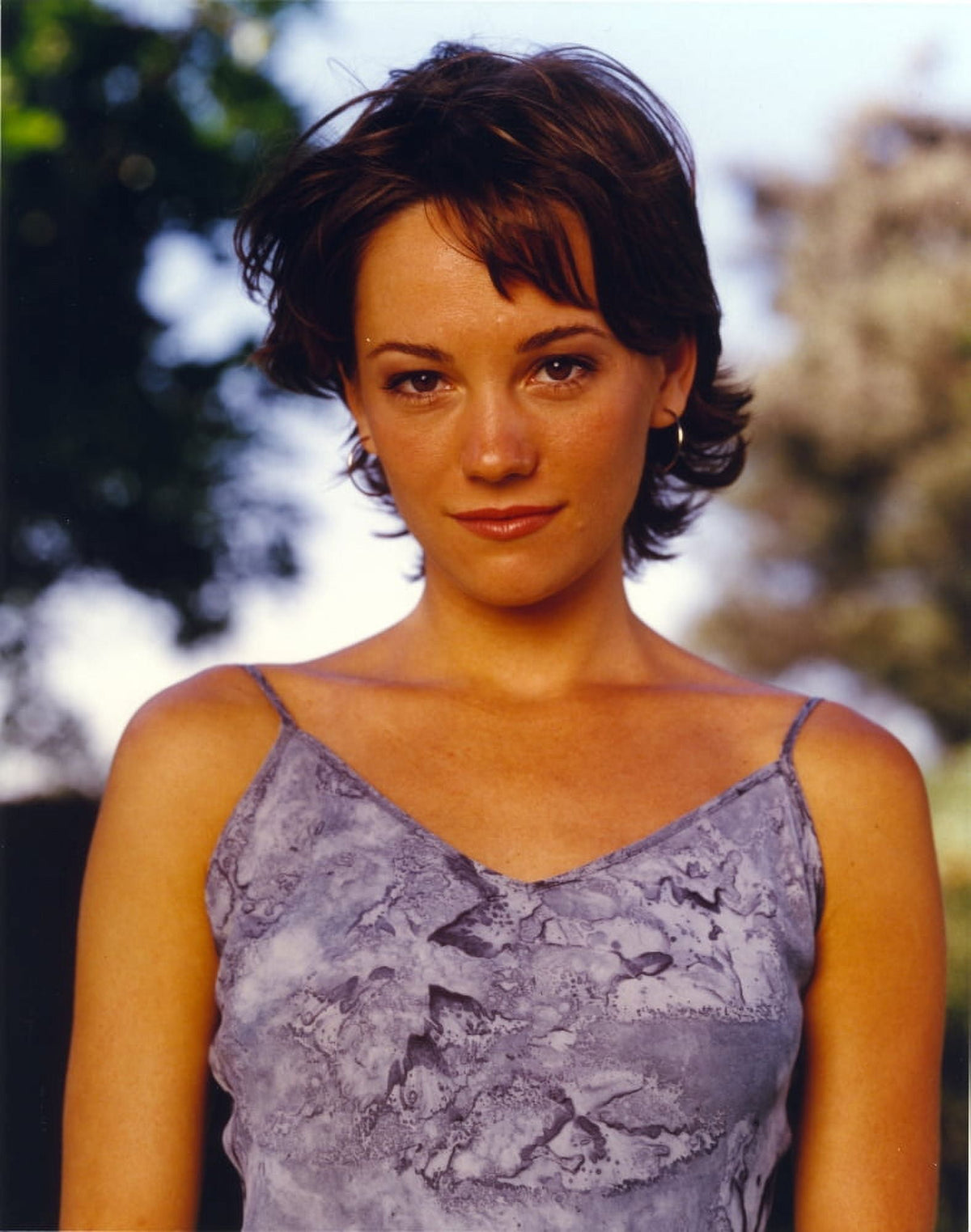 Natasha Wagner portrait photo print in blue spaghetti top