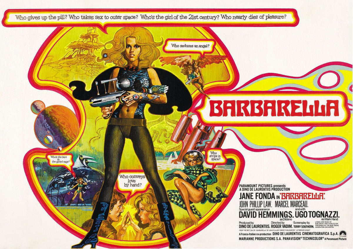 Barbarella Movie Masterprint Poster showcasing vibrant colors and iconic imagery.