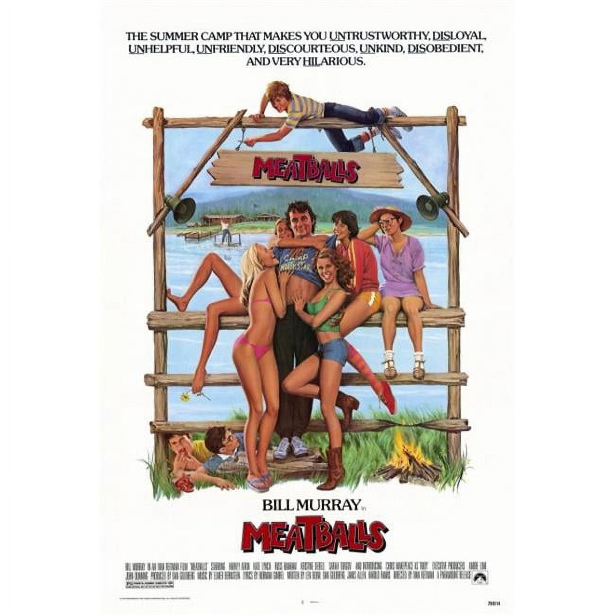 Meatballs movie poster print showcasing vibrant colors and classic comedy theme.
