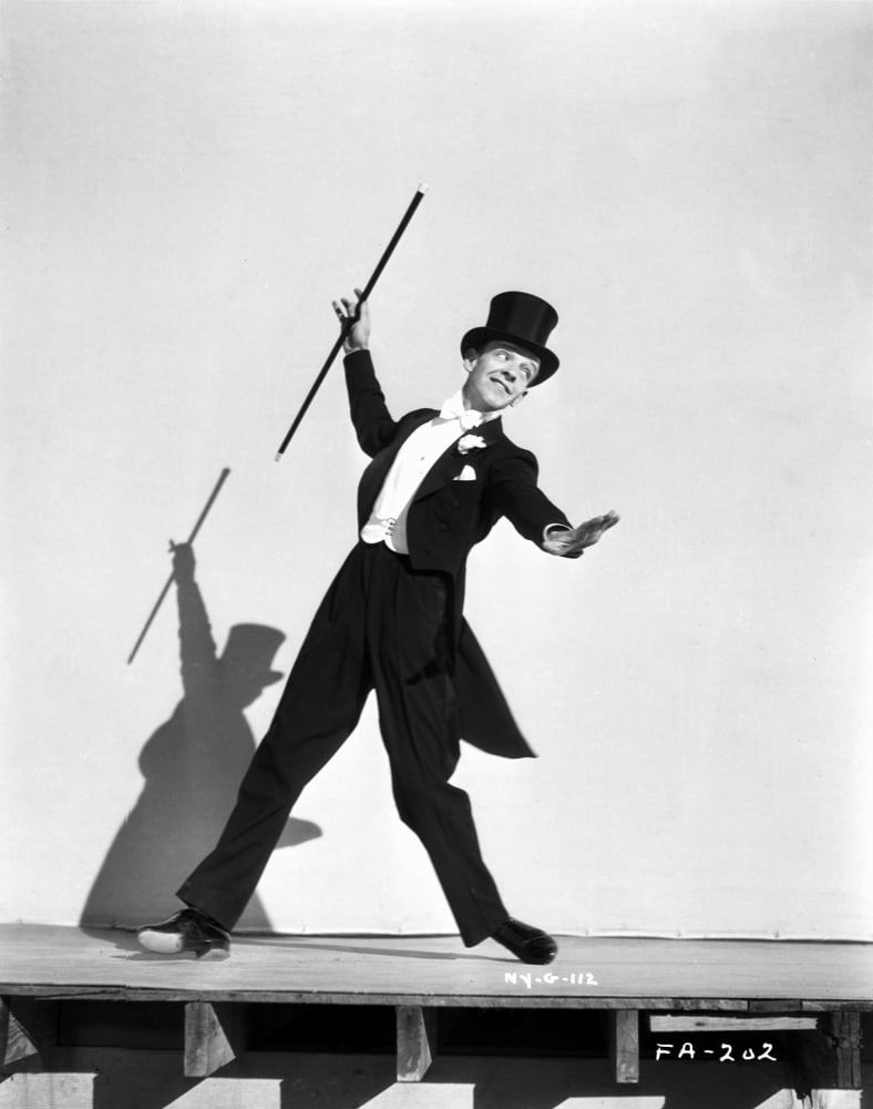 Fred Astaire black and white photo print in tuxedo and top hat