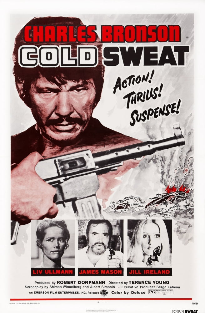 Cold Sweat movie poster featuring Charles Bronson, Liv Ullmann, and James Mason
