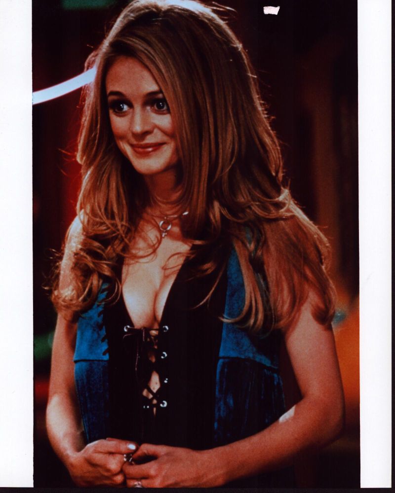 Heather Graham in blue lace-up vest from Austin Powers: The Spy Who Shagged Me photo print