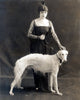 Vintage photo print of Theda Bara with her Russian Wolfhound Belva from 1916.