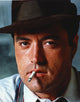 Close-up portrait photo print of Powers Boothe smoking a cigarette.