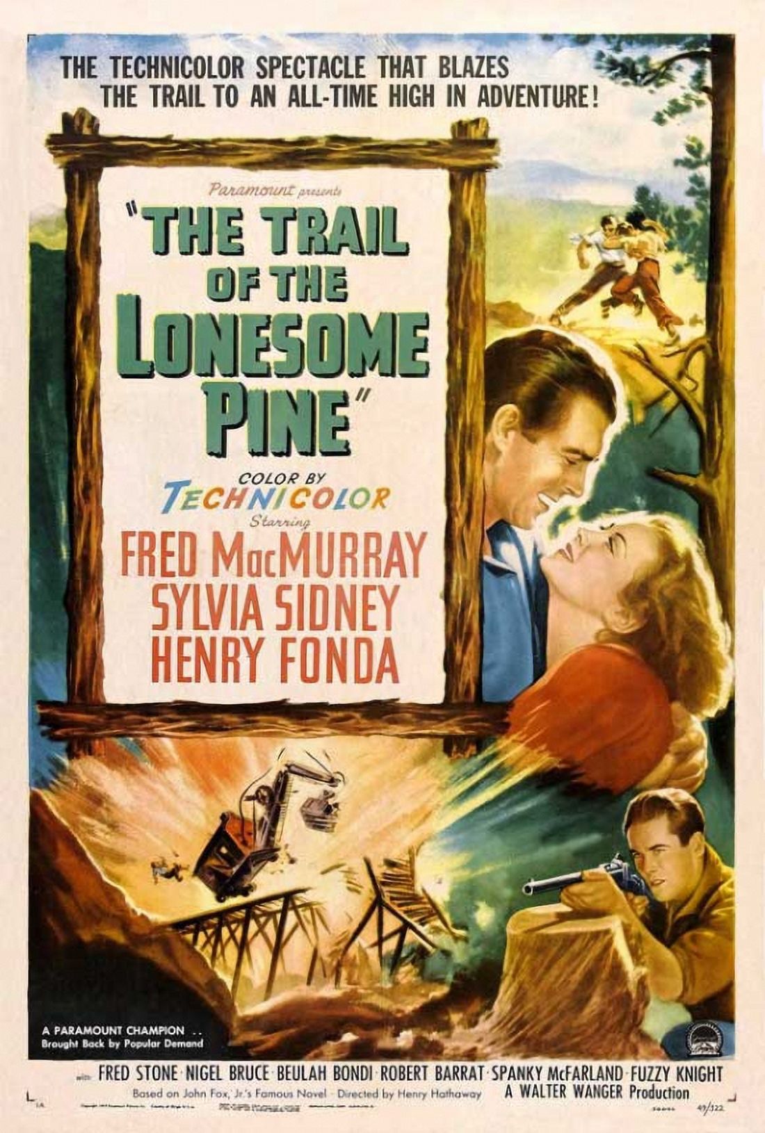 The Trail of the Lonesome Pine movie poster in 11x17 size.