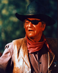 John Wayne close-up photo print from Rooster Cogburn, iconic Western film.