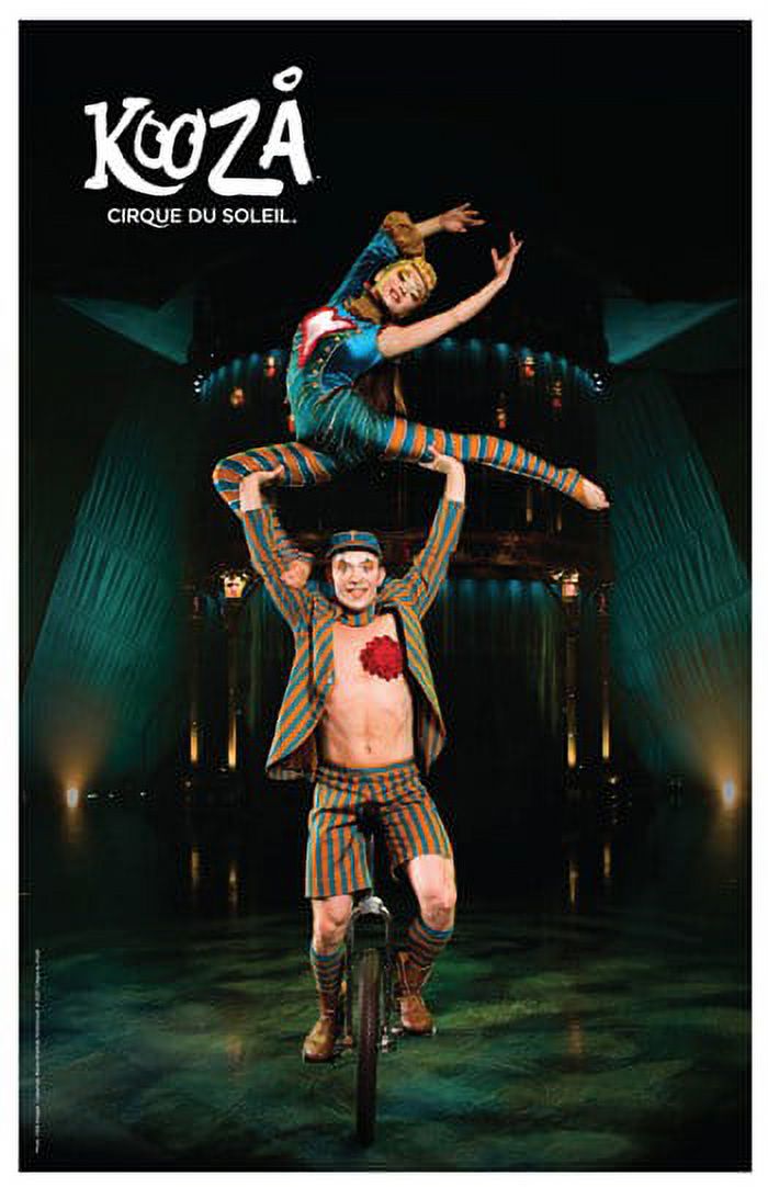 Cirque du Soleil Kooza movie poster featuring unicycle duo performance.