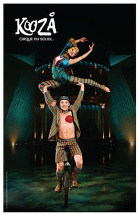Cirque du Soleil Kooza movie poster featuring unicycle duo performance.