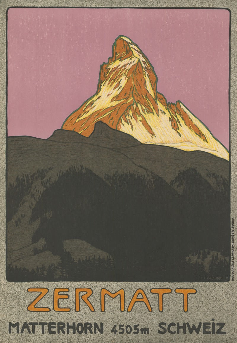 Zermatt Matterhorn Poster Print by Theodor Barth showcasing the stunning Swiss landscape.