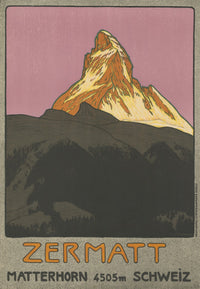 Zermatt Matterhorn Poster Print by Theodor Barth showcasing the stunning Swiss landscape.