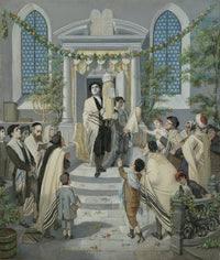 Shavuot Pentecost art poster print by Moritz Daniel Oppenheim