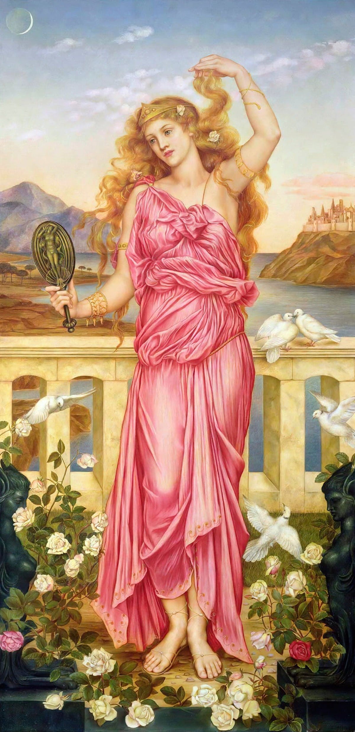 Helen Of Troy Fine Art Poster Print by Evelyn De Morgan