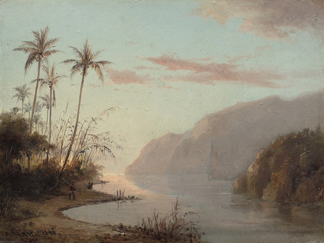 A Creek in St. Thomas fine art print by Camille Pissarro, showcasing the Virgin Islands.