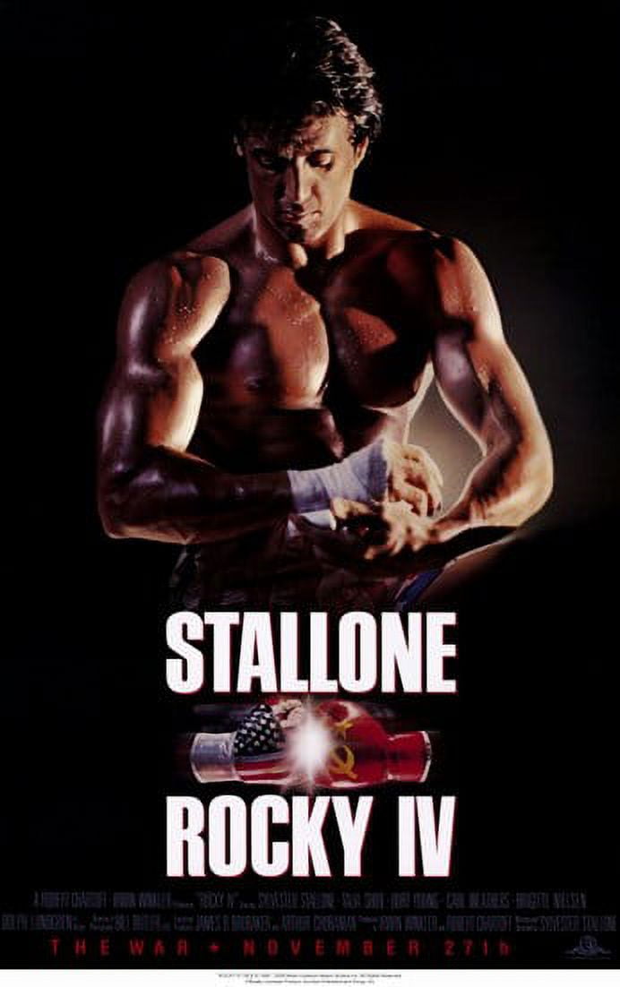 Rocky IV Movie Poster 11 x 17 print featuring iconic boxing scene.