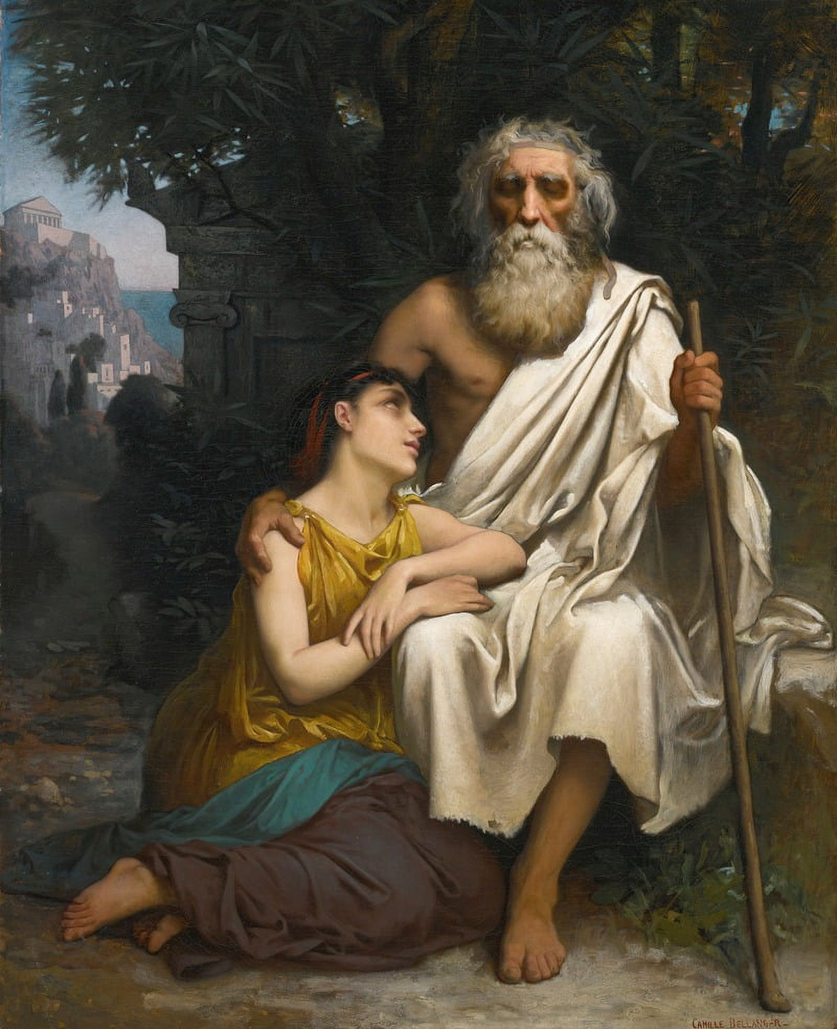 Oedipus and Antigone poster print by Camille Félix Bellanger