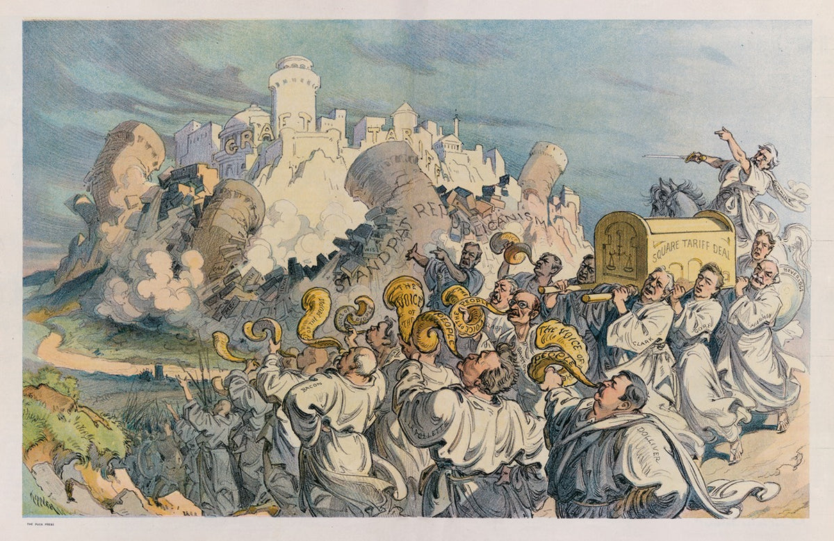 The Walls of Jericho Poster Print by Udo Keppler, 1910 artwork.