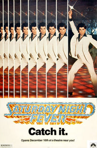 Saturday Night Fever Movie Masterprint Poster showcasing vibrant disco imagery.
