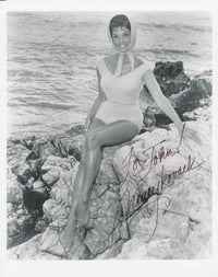 Nancy Kovack signed photo print featuring a head scarf in 8x10 size.