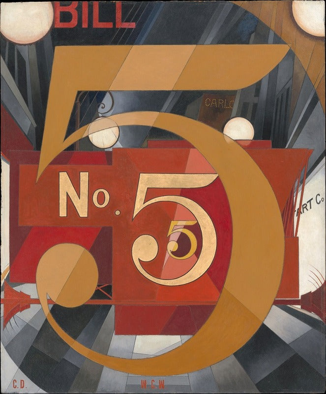 I Saw the Figure 5 in Gold poster print by Charles Demuth, modern art decor