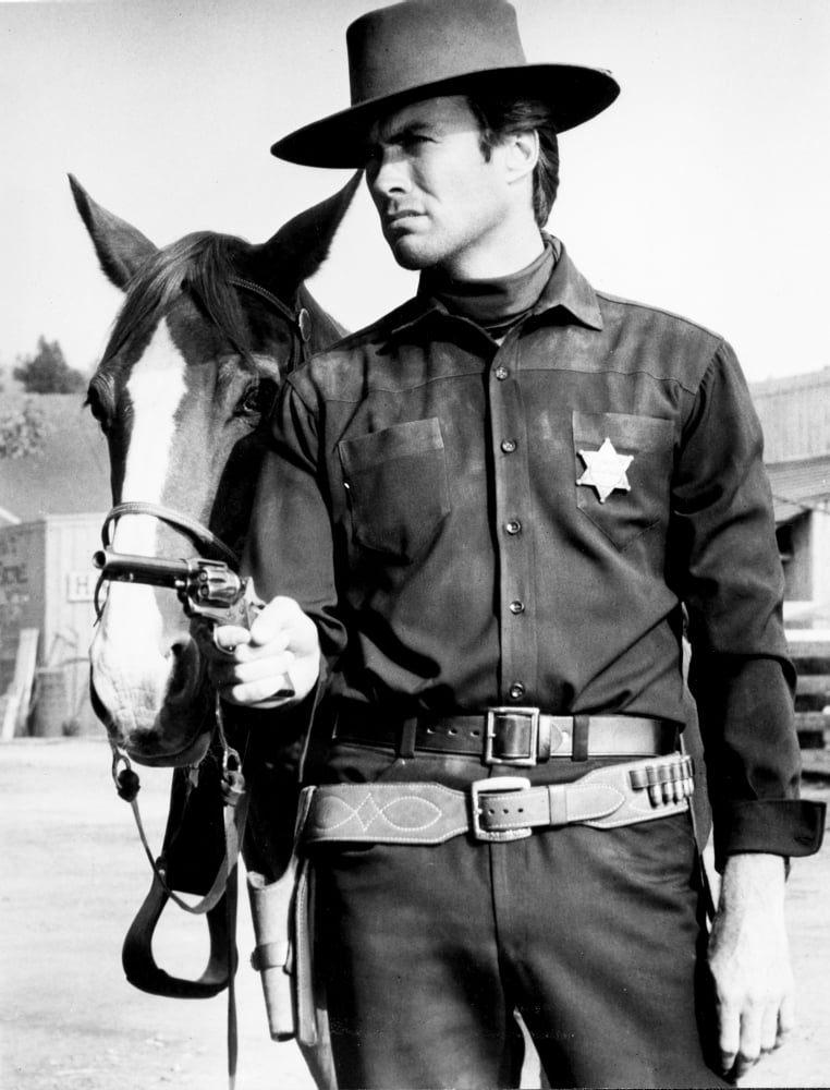 Clint Eastwood holding a horse classic photo print