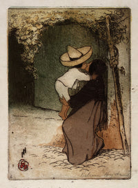 In Mexico (1913) poster print by Helen Hyde, vibrant cultural artwork
