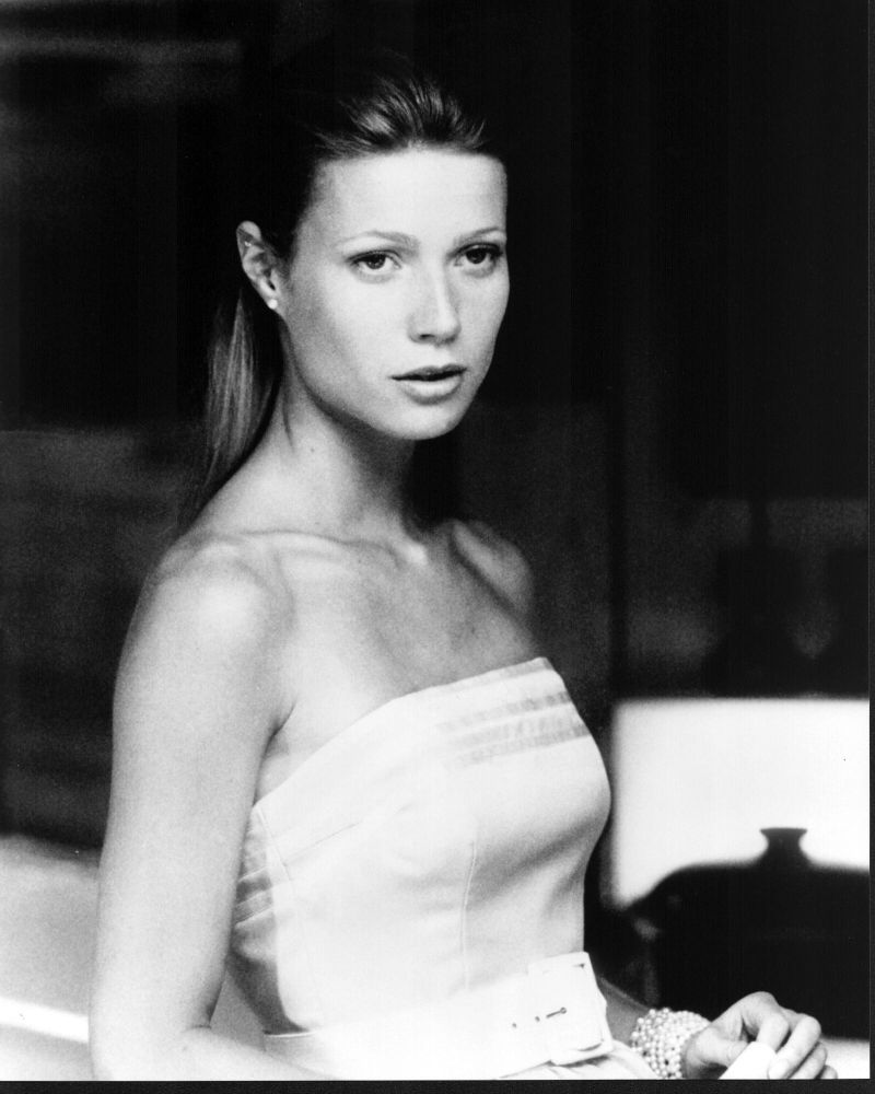 Gwyneth Paltrow black and white photo print from Great Expectations in strapless top.