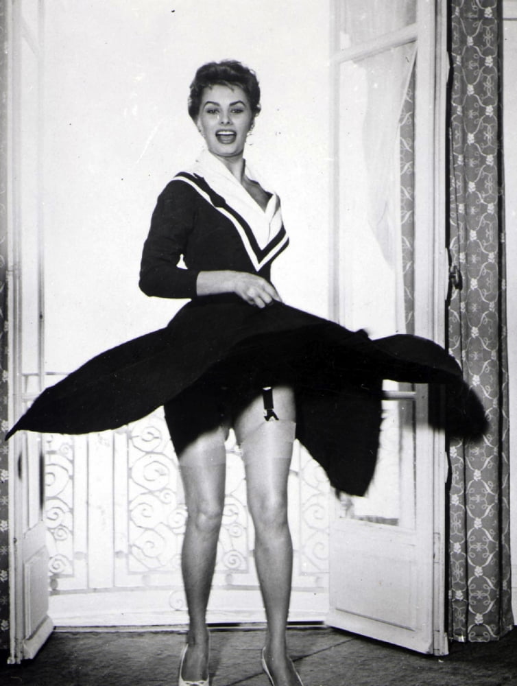 Sophia Loren twirling photo print showcasing classic Hollywood elegance