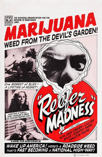 Reefer Madness 1972 re-issue movie poster print featuring retro design.