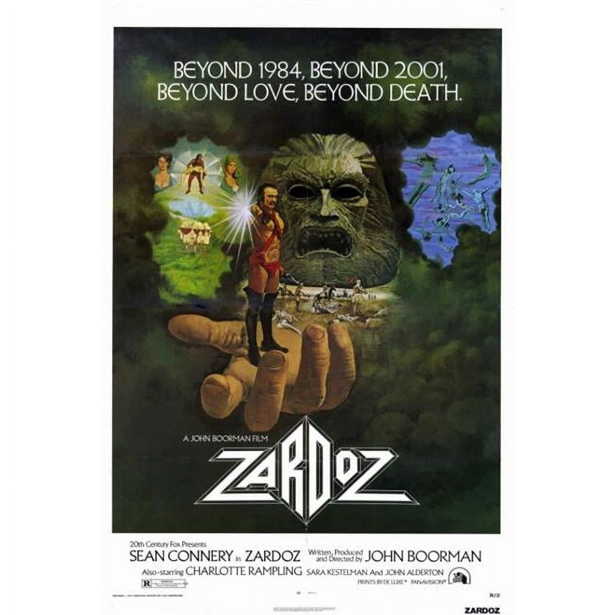 Zardoz Movie Poster Print - 27x40 wall art featuring iconic sci-fi imagery.