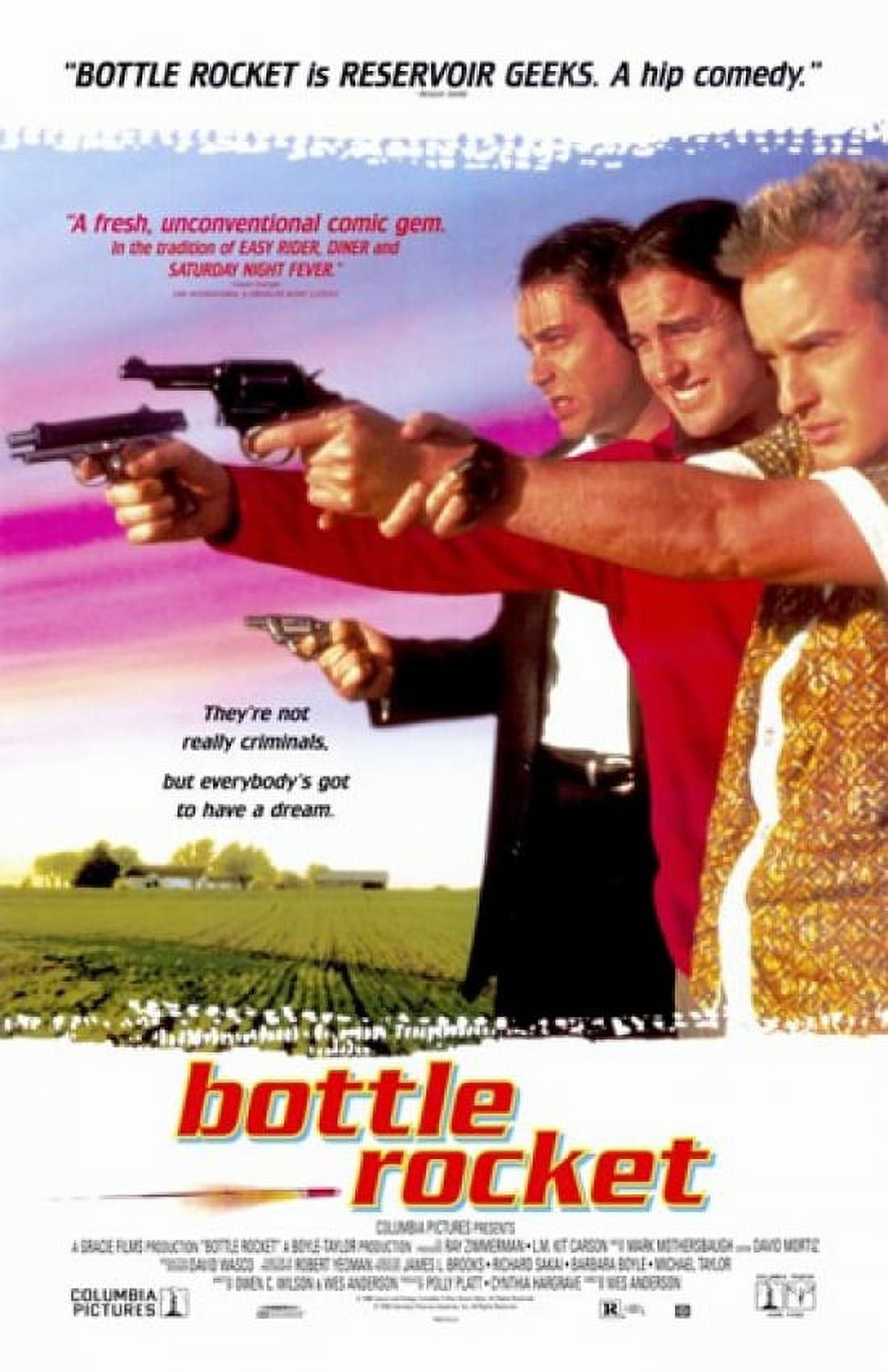 Bottle Rocket movie poster print, 11x17 size, vibrant colors.