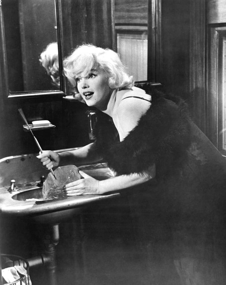 Some Like It Hot movie poster featuring Marilyn Monroe, 1959