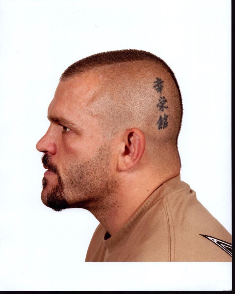 Chuck Liddell profile photo print in tan shirt, MMA legend