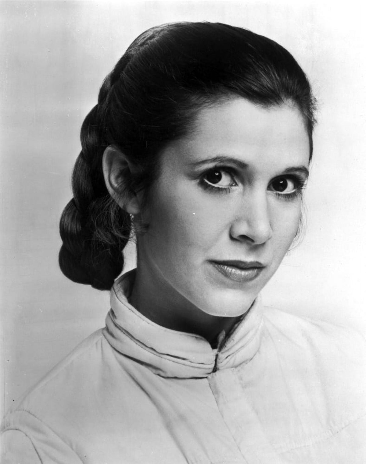 Carrie Fisher in turtle neck blouse photo print.