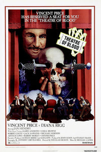 Theatre of Blood movie poster print featuring Vincent Price in classic horror film.